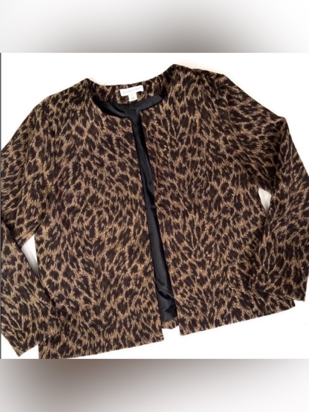 Christopher & Banks animal blazer jacket Cheetah Leopard print Size 1X